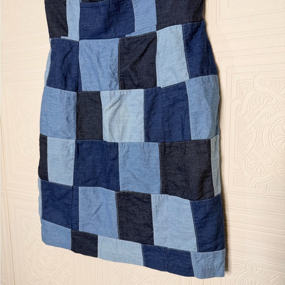 Amanda Uprichard Patchwork Strapless Denim Dress … - image 4